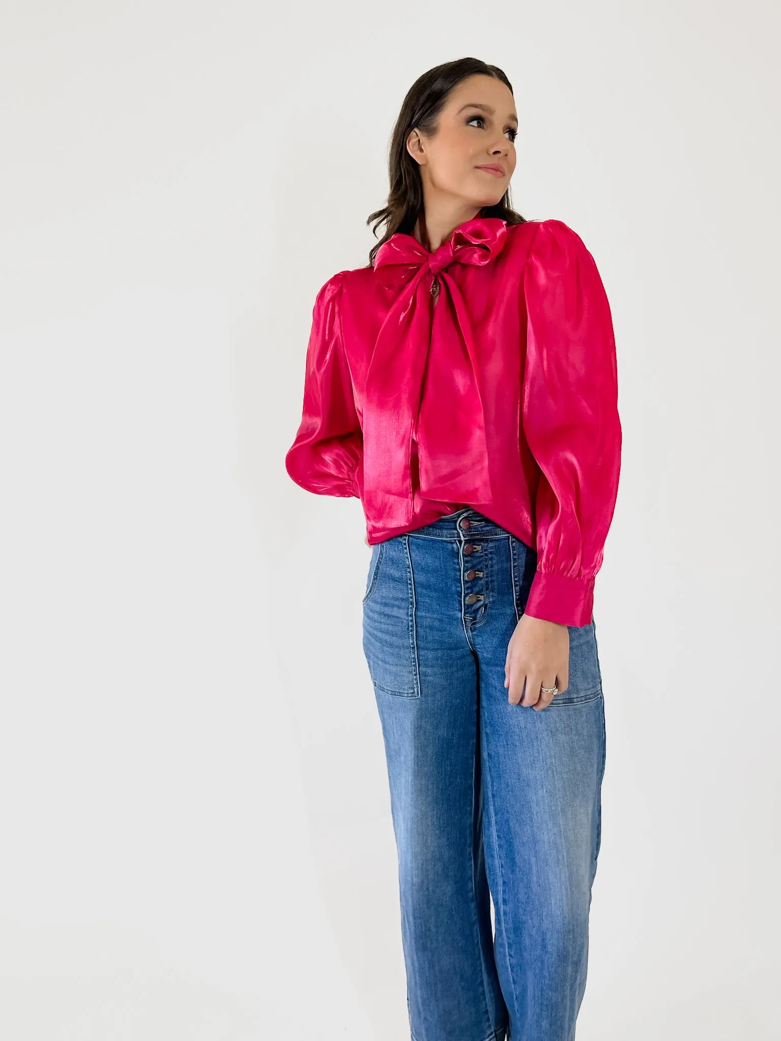 Fuchsia Organza Blouse
