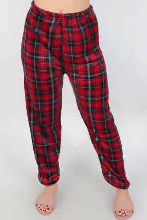 FUZZY CHECKERED SLEEP PANTS
