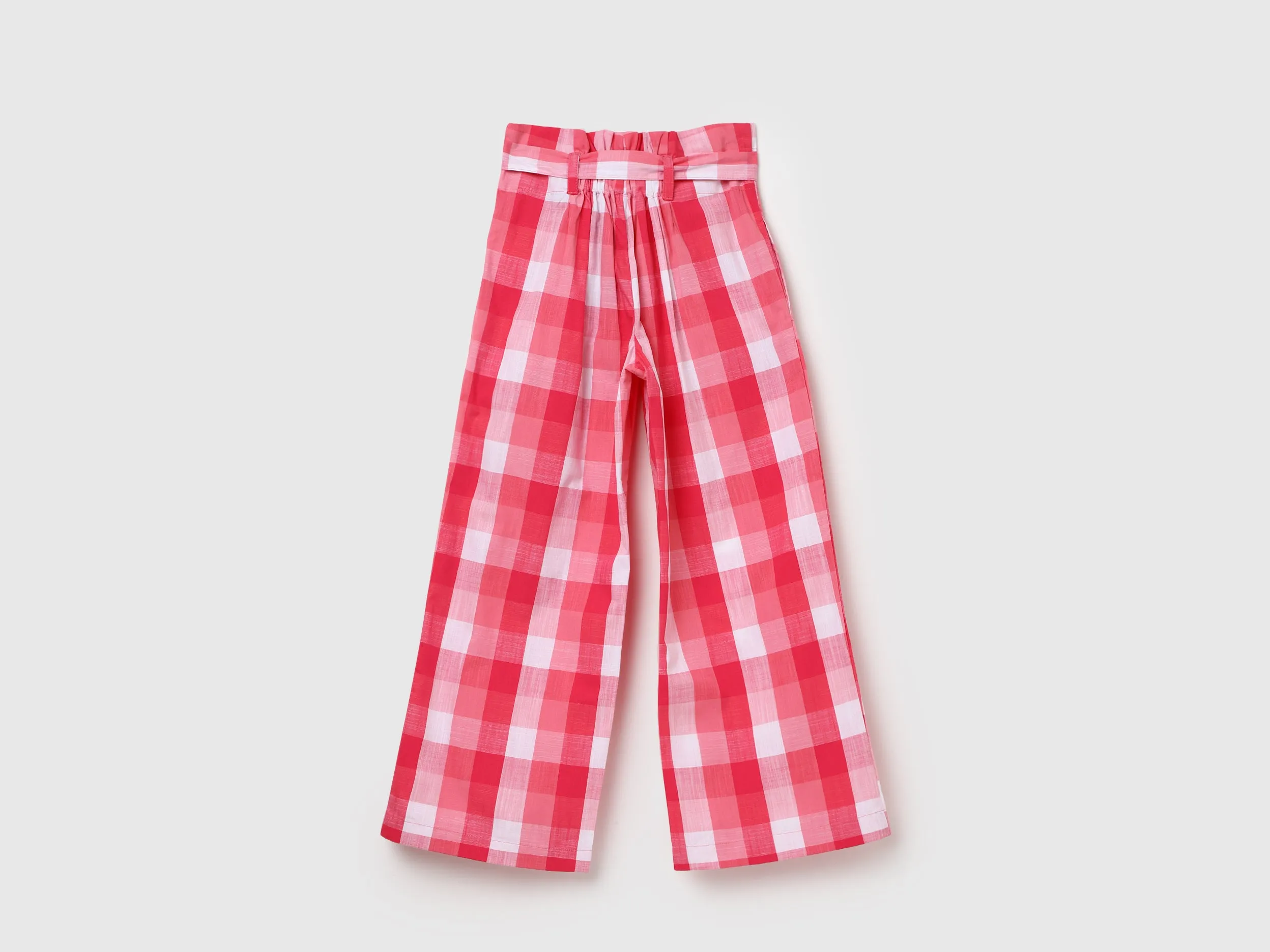 Girls Checked Regular Fit Trousers