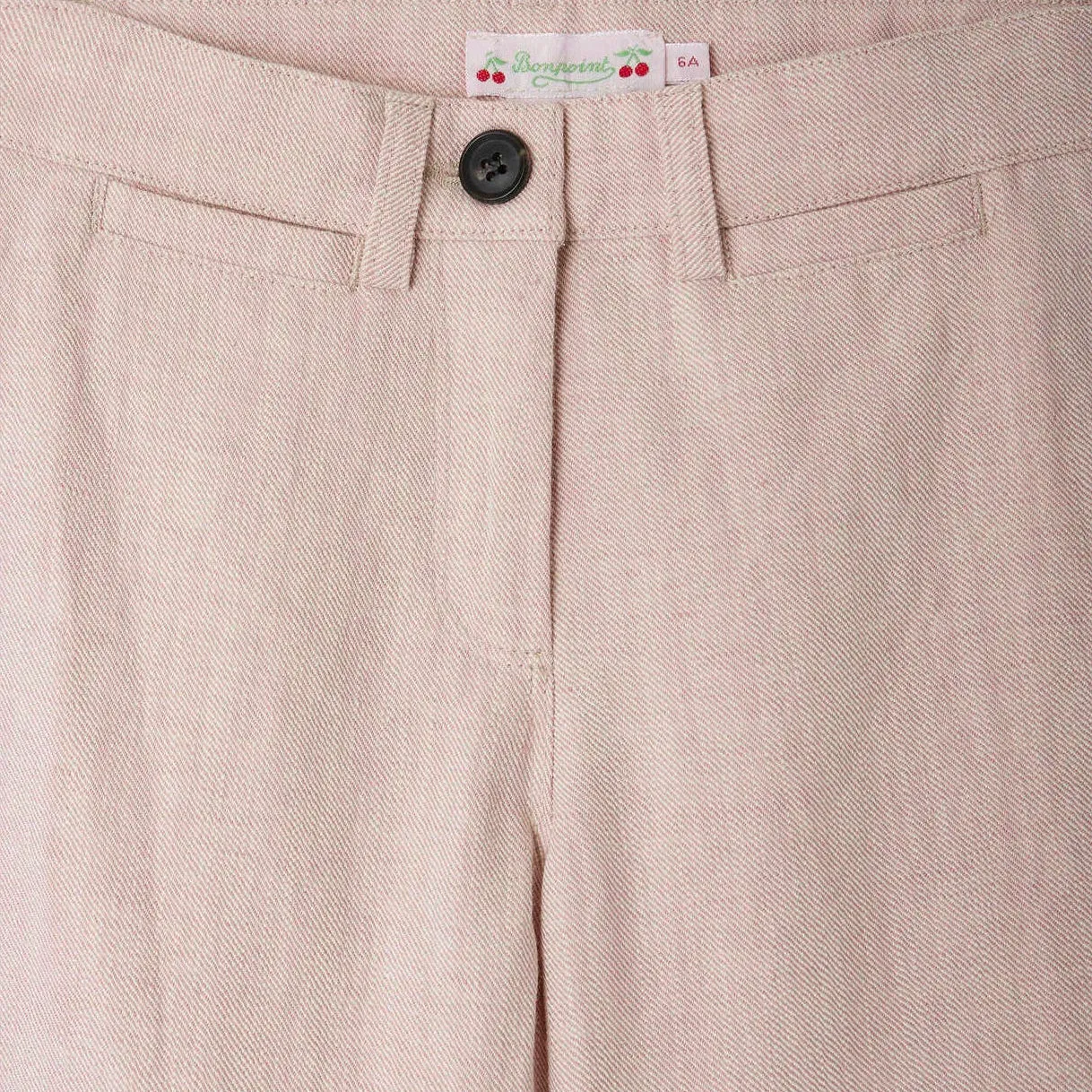 Girls Light Pink Casual Wide Leg Cotton Pants