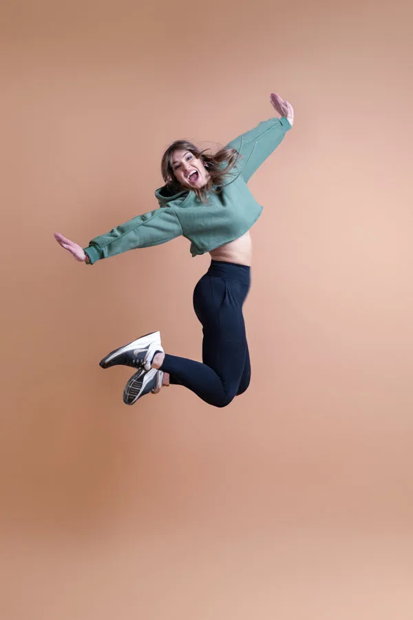 Go Get Em Green Cropped Hoodie
