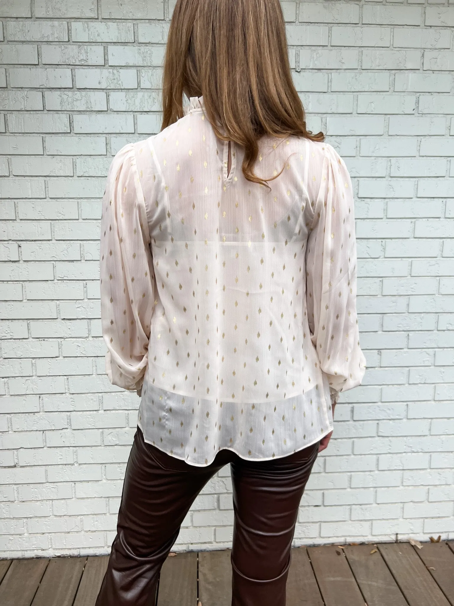 Gold Foil Polka Dot Blouse