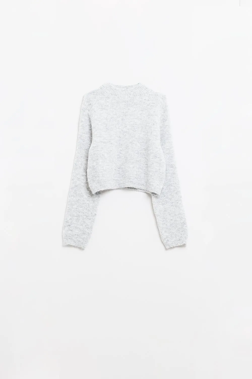 Grey jersey with long sleeves and open back detail