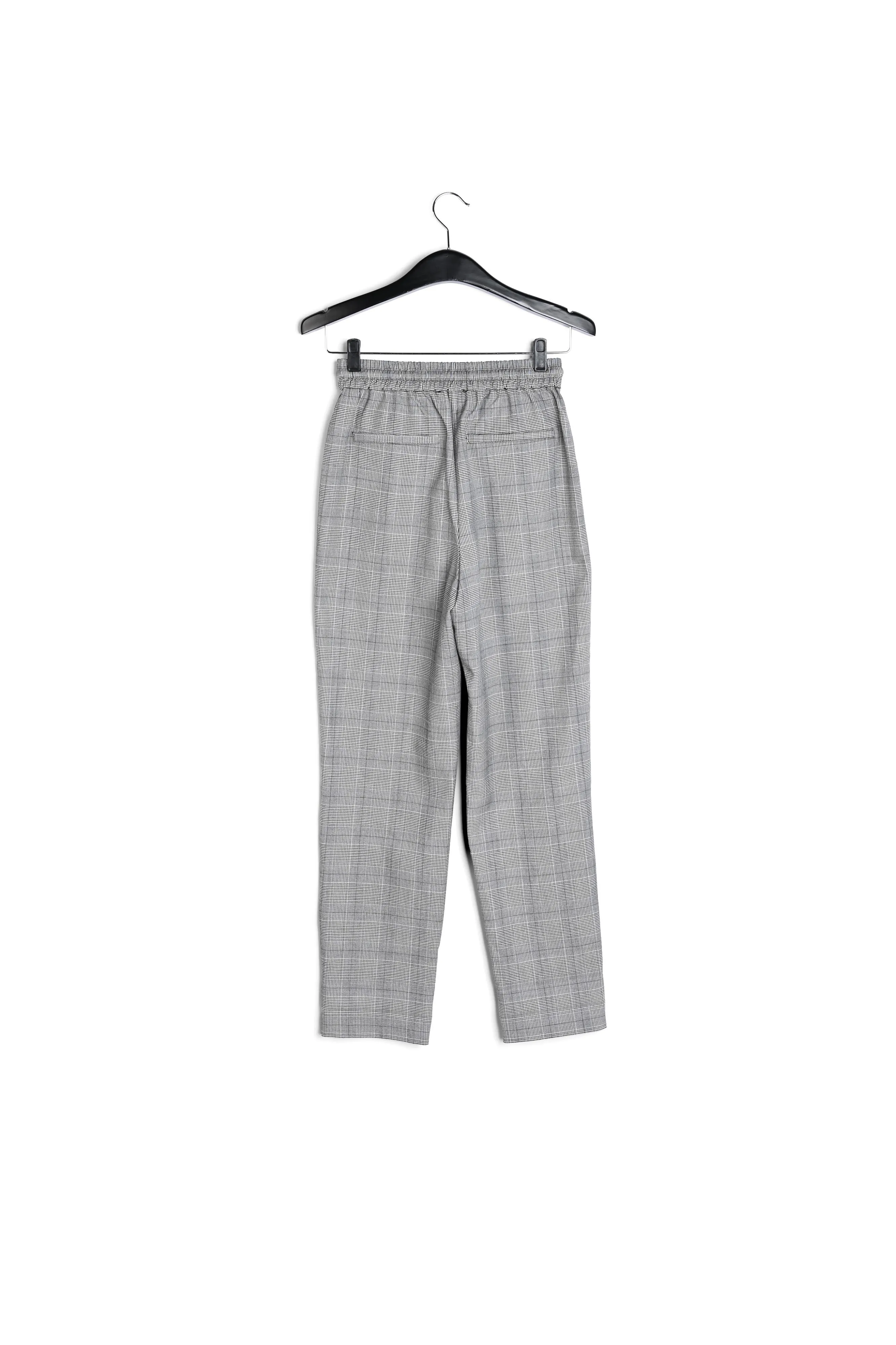 Grey pants with check motif