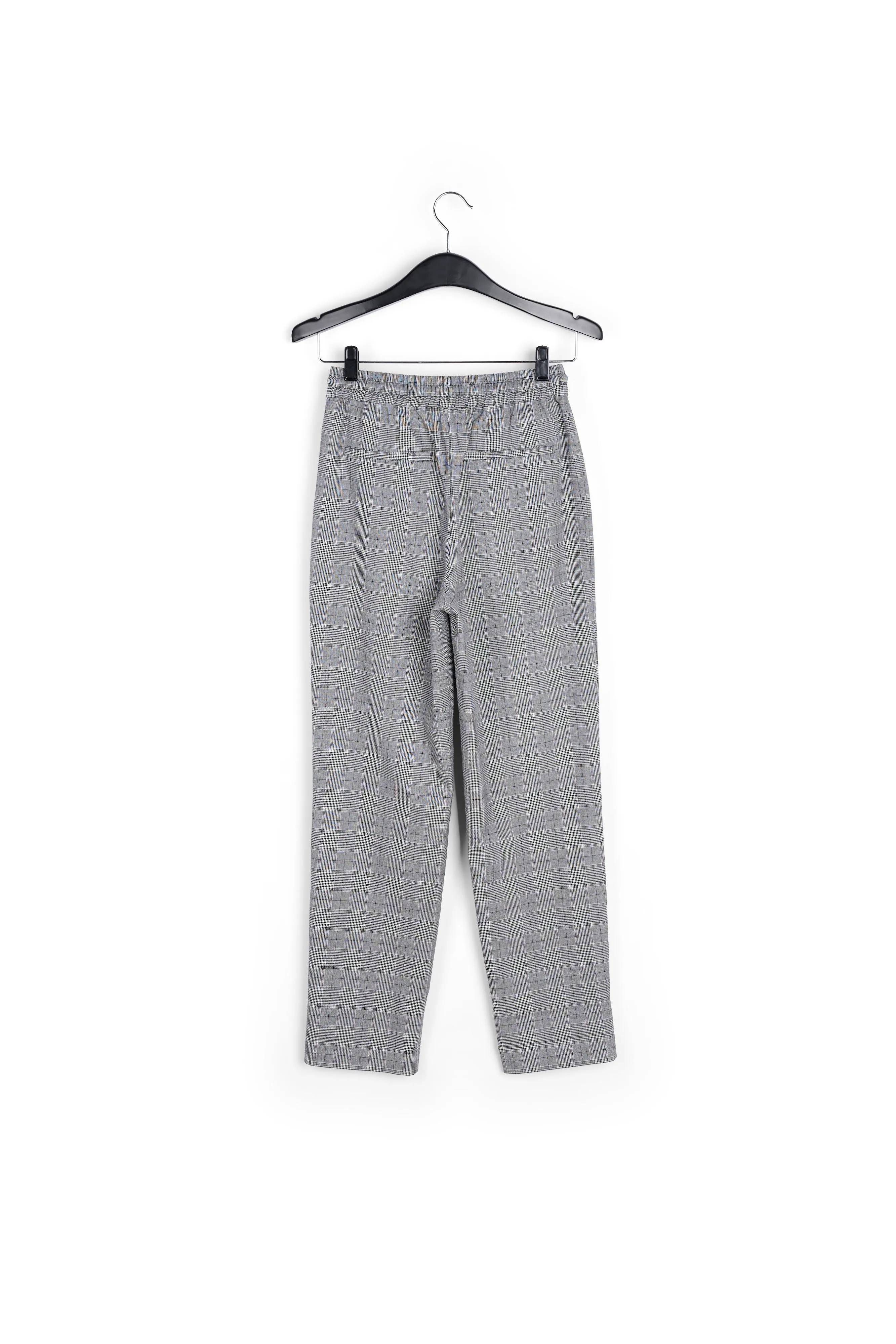 Grey pants with check motif