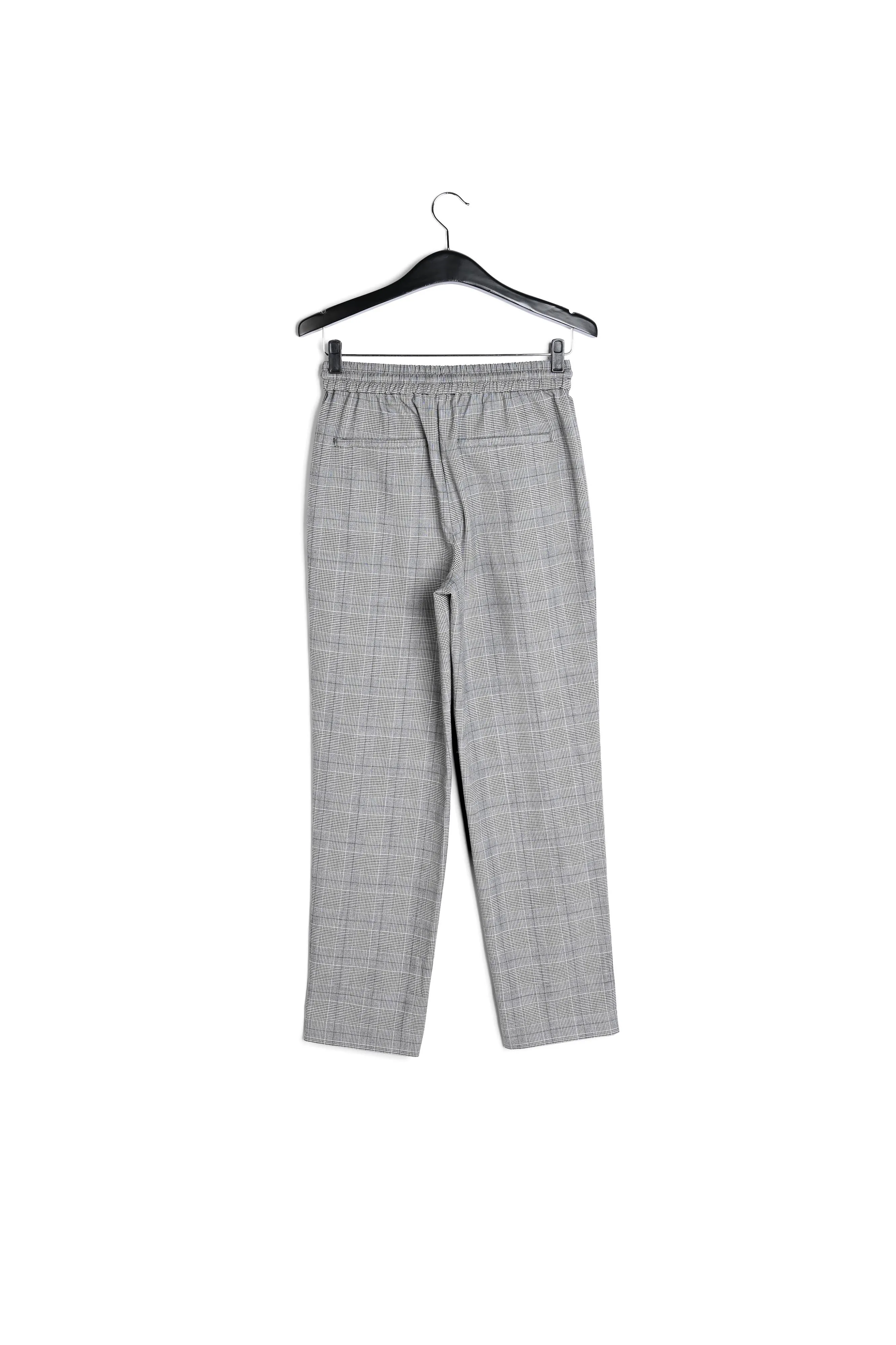 Grey pants with check motif