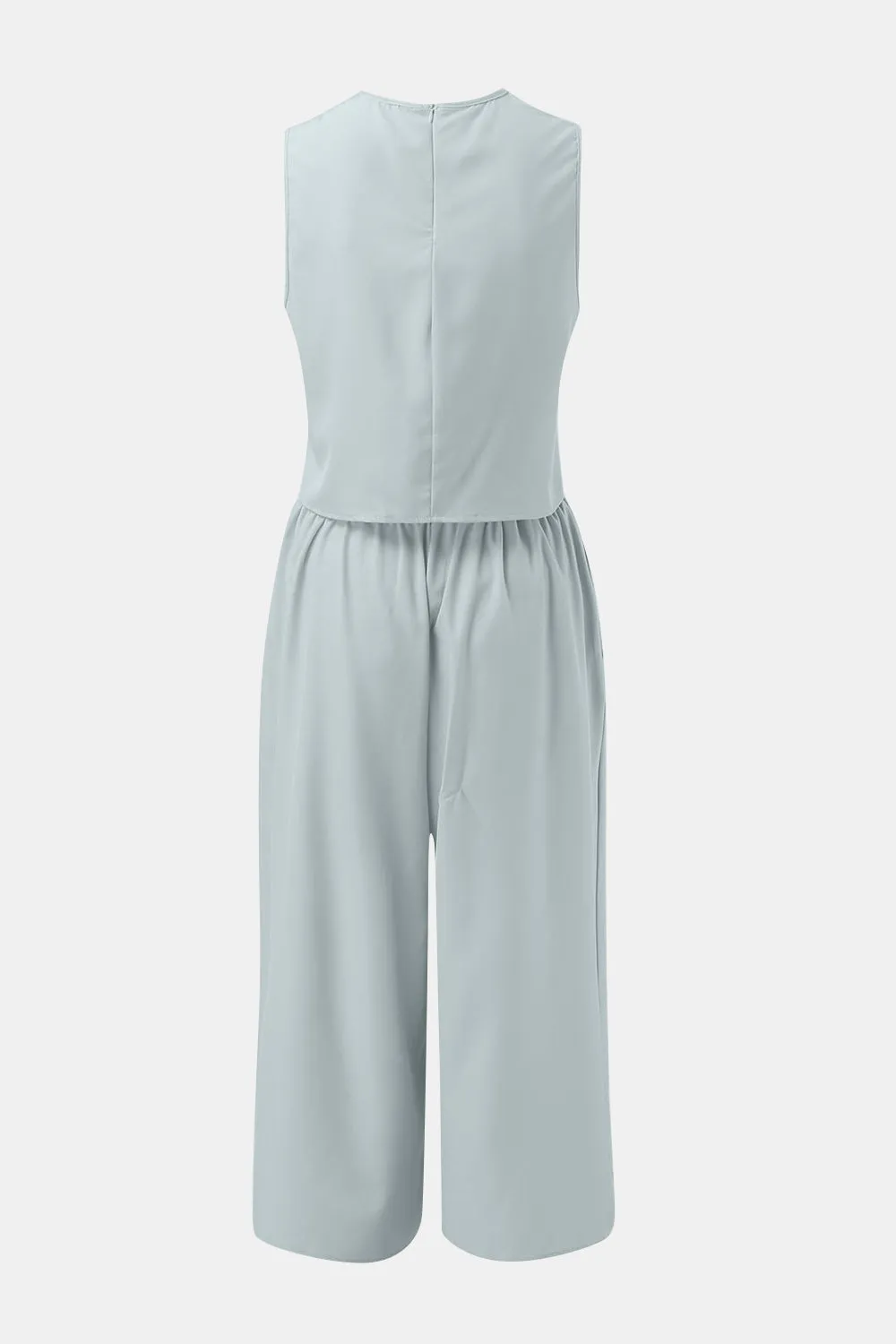 Hazel Blues® |  Round Neck Top and Wide Leg Pants Set
