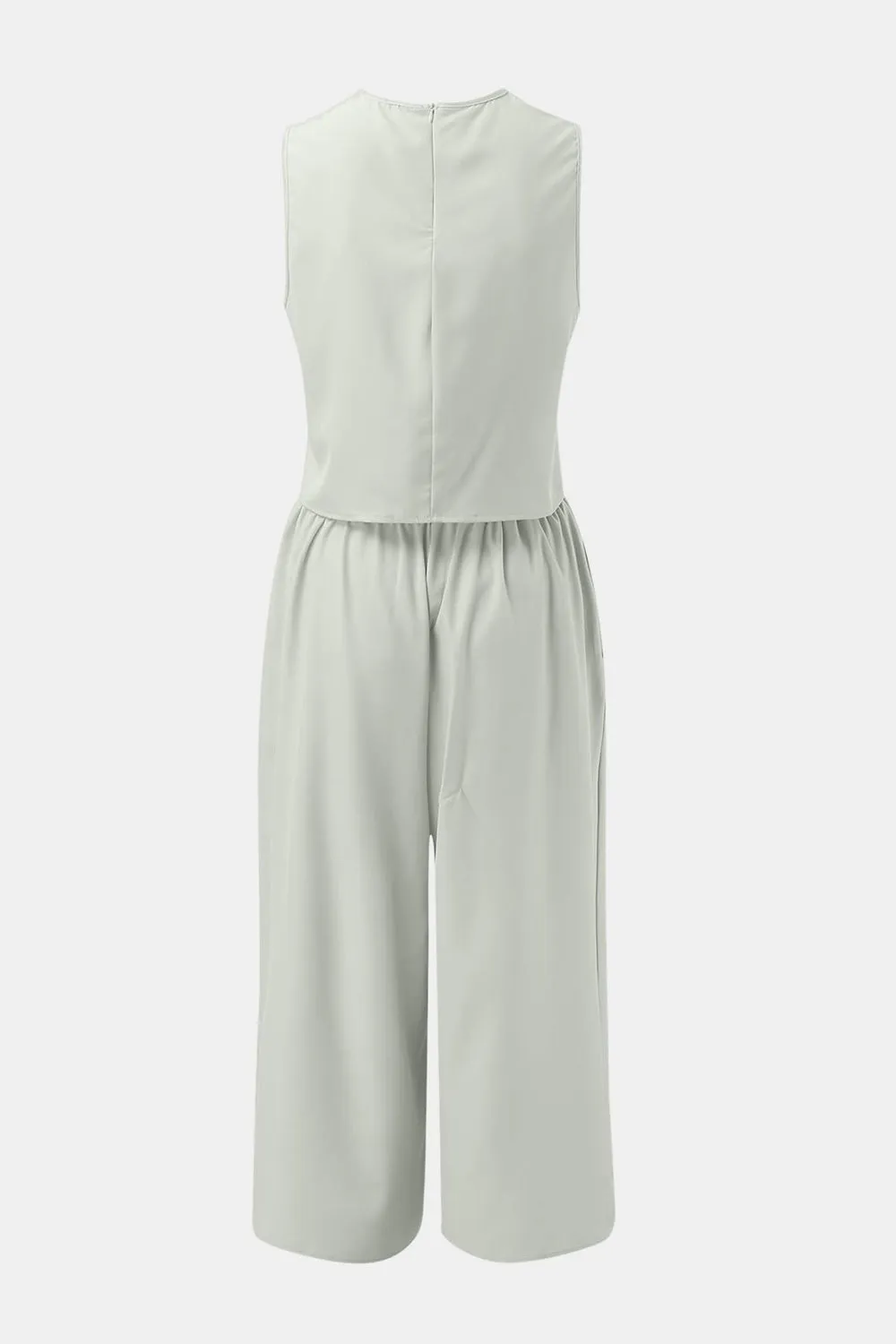 Hazel Blues® |  Round Neck Top and Wide Leg Pants Set