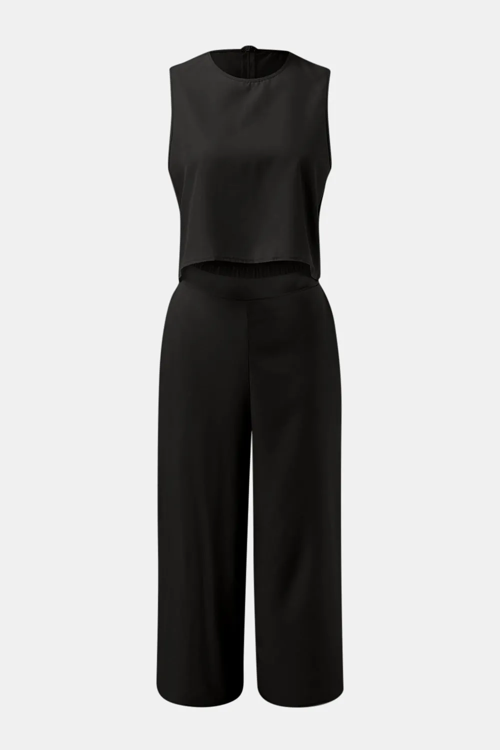 Hazel Blues® |  Round Neck Top and Wide Leg Pants Set