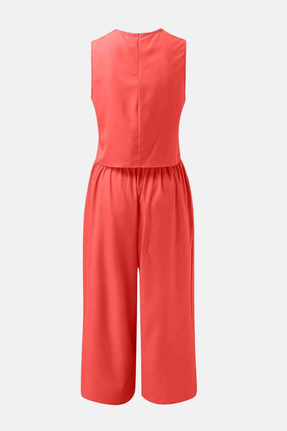 Hazel Blues® |  Round Neck Top and Wide Leg Pants Set