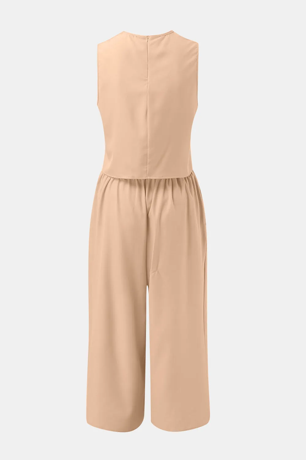 Hazel Blues® |  Round Neck Top and Wide Leg Pants Set