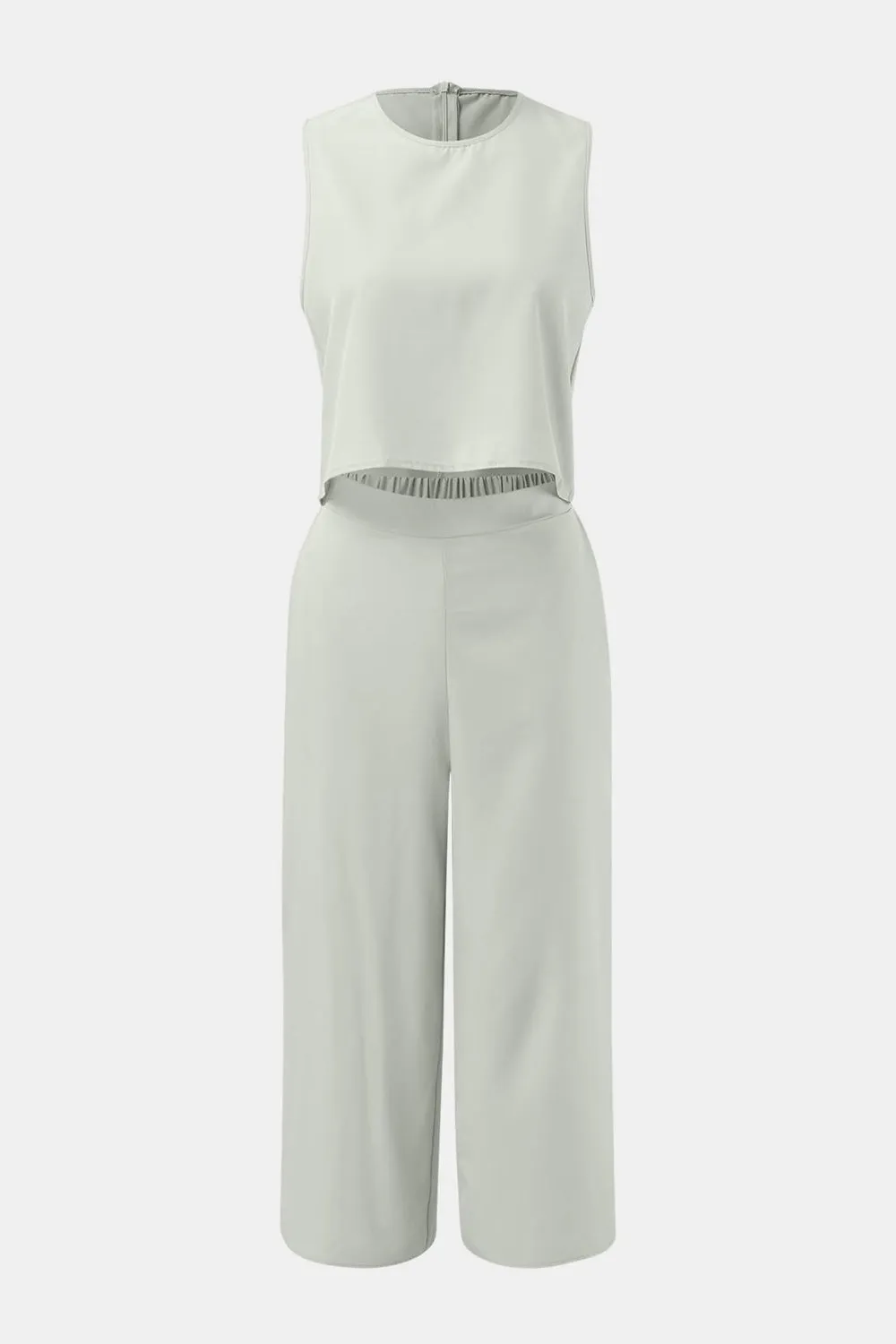 Hazel Blues® |  Round Neck Top and Wide Leg Pants Set