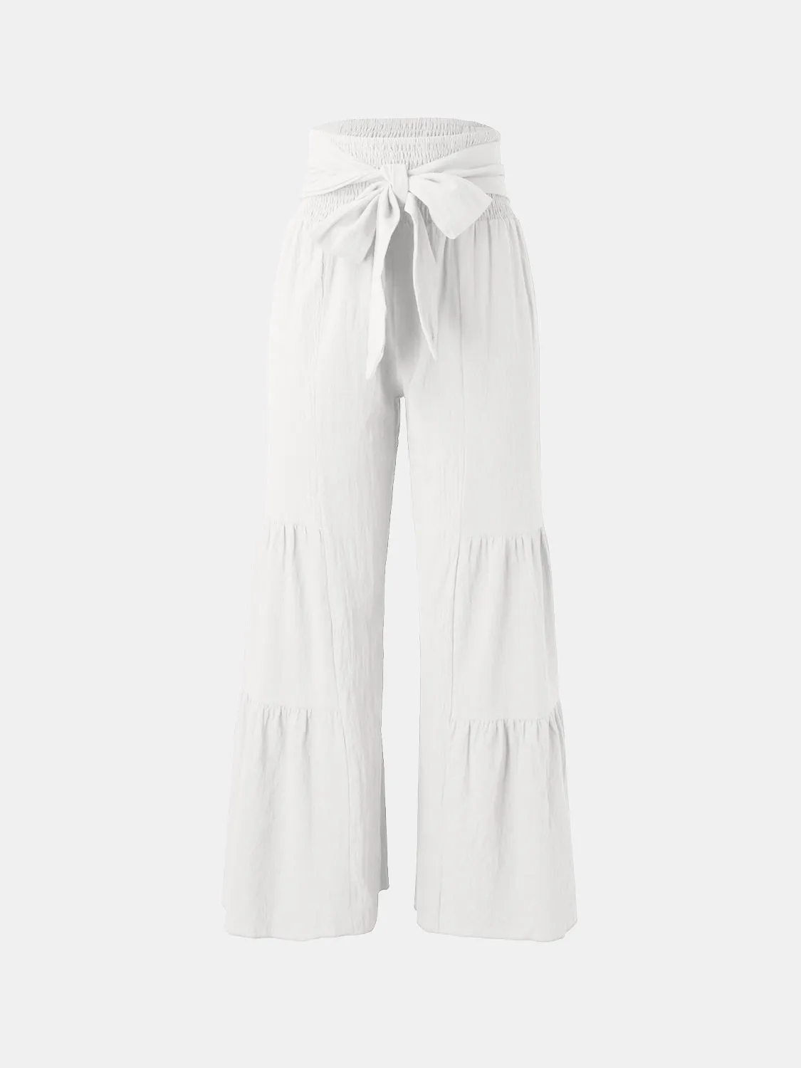 Hazel Blues® |  Tied Ruched Wide Leg Pants