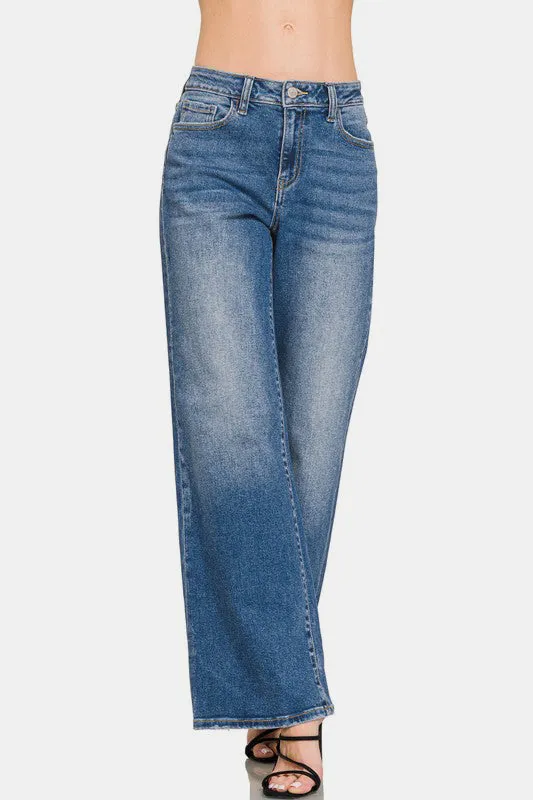 Hazel Blues® |  Zenana High Rise Wide Leg Jeans with Pockets