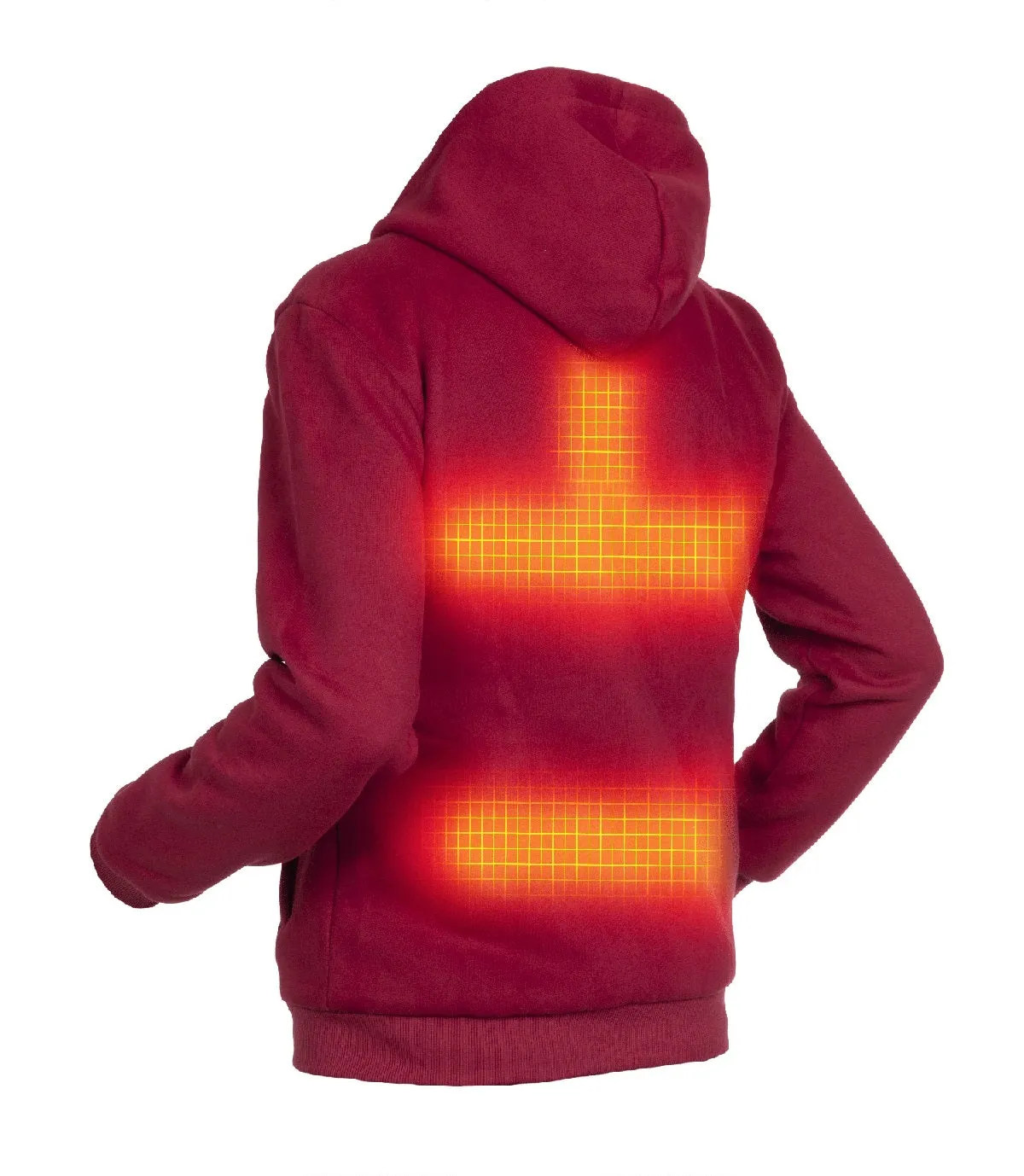 Heated Hoodie - Men | Dual Heating - Burgundy