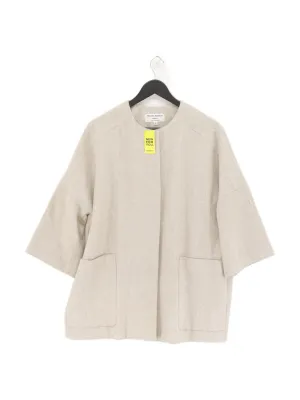 Helene Berman Women's Jacket UK 10 Cream Acrylic with Other, Polyester, Wool