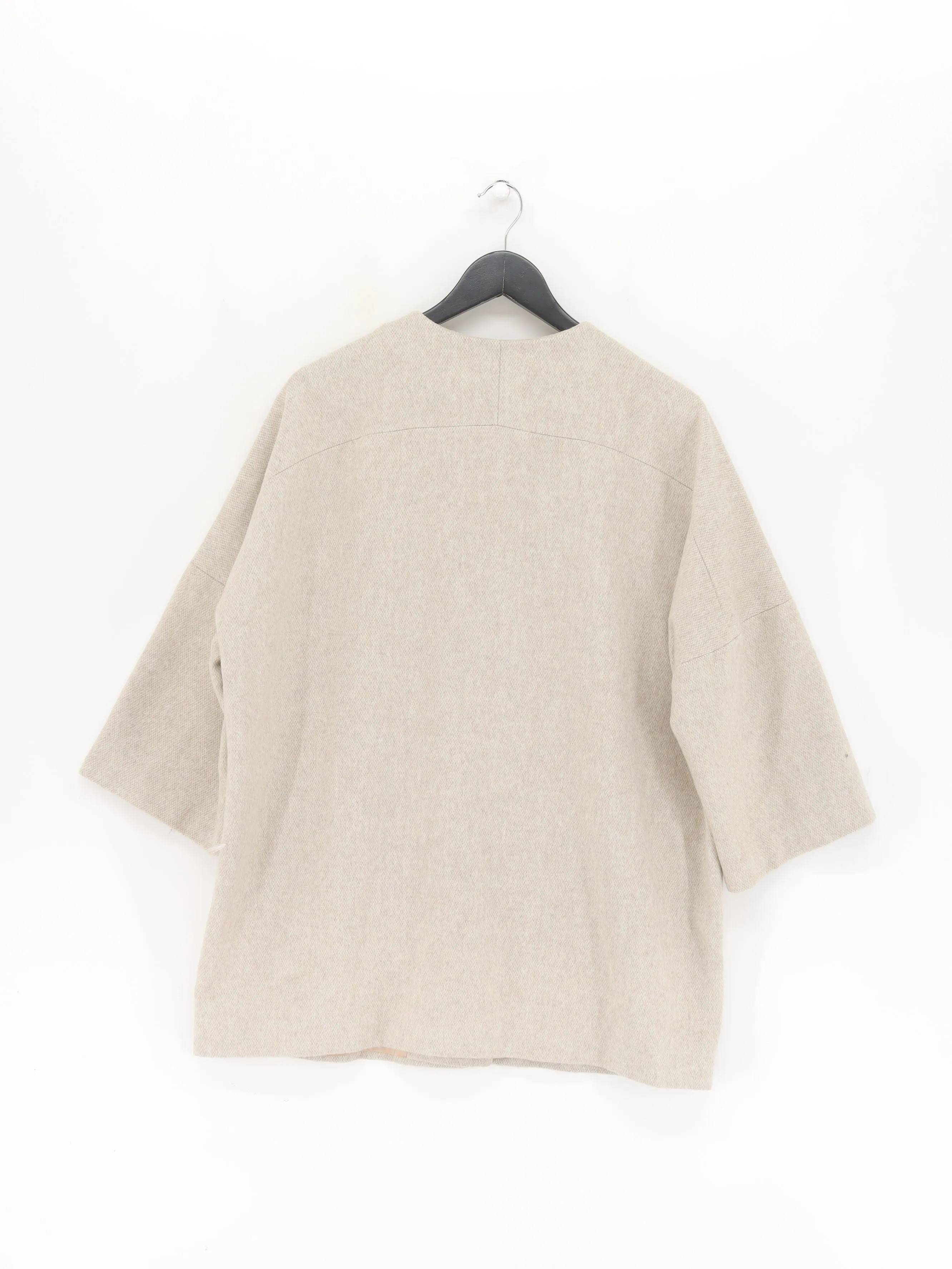 Helene Berman Women's Jacket UK 10 Cream Acrylic with Other, Polyester, Wool