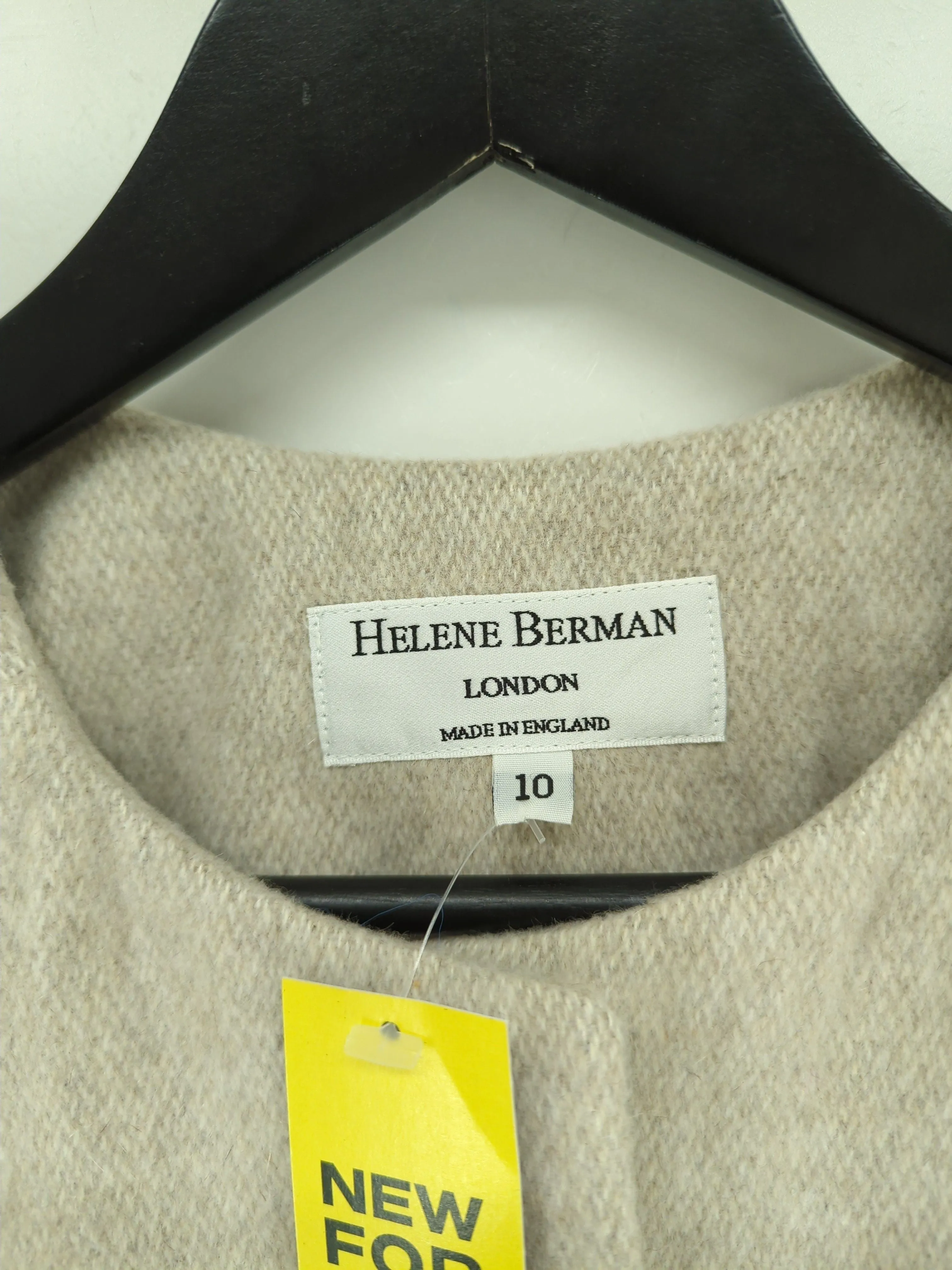 Helene Berman Women's Jacket UK 10 Cream Acrylic with Other, Polyester, Wool