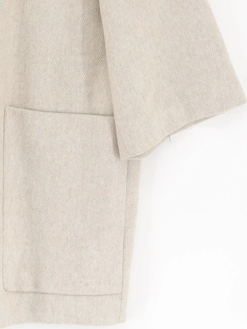 Helene Berman Women's Jacket UK 10 Cream Acrylic with Other, Polyester, Wool