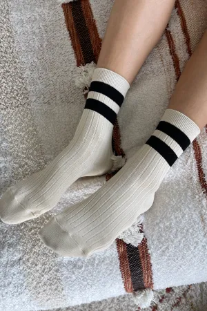 Her Socks Varsity Cream Black