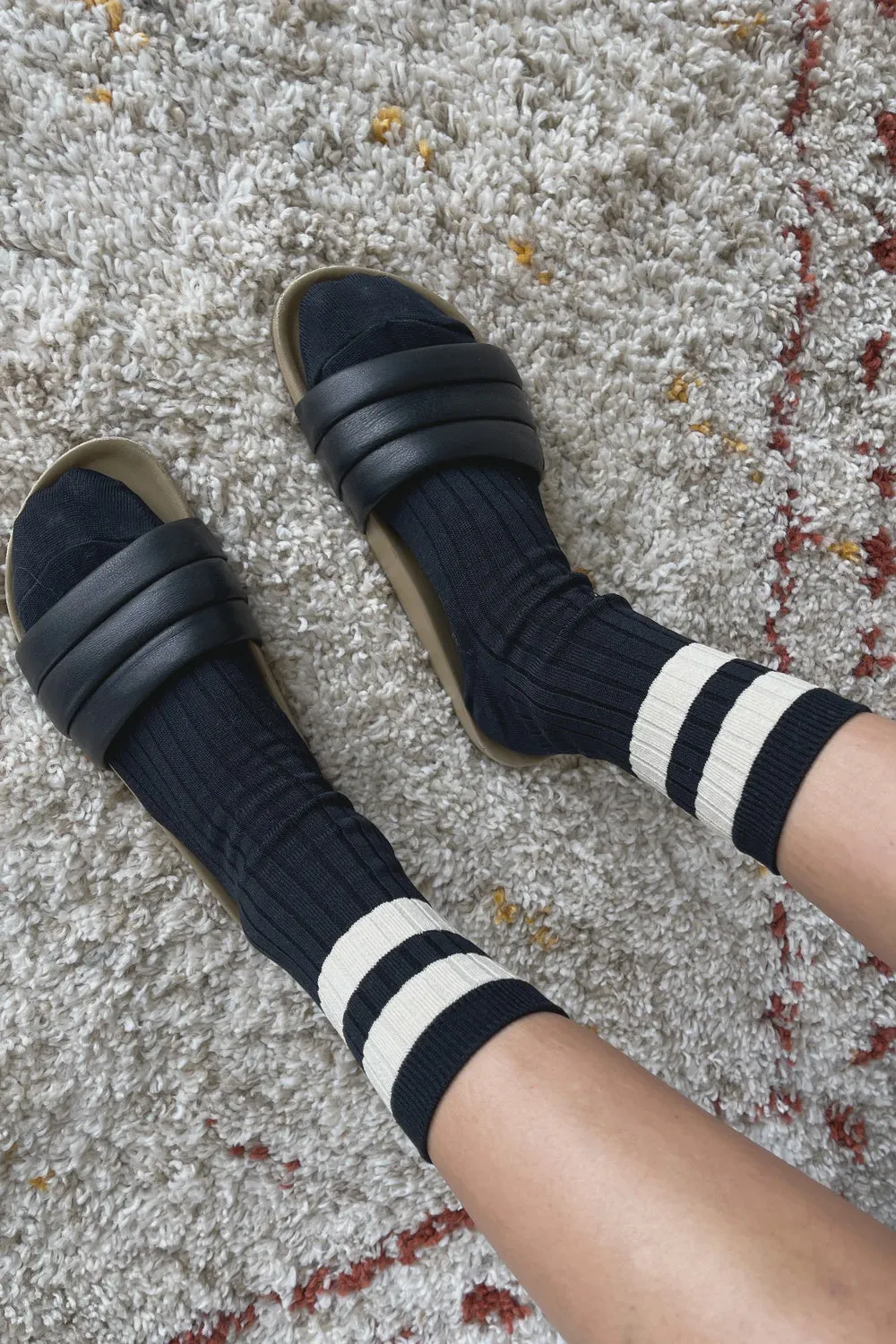 Her Varsity Socks - Black