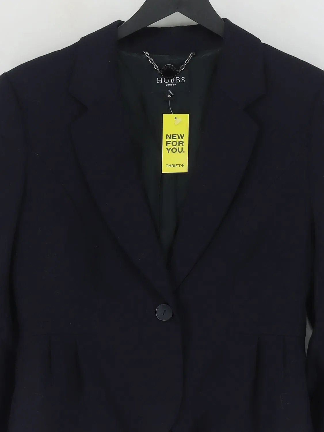 Hobbs Women's Blazer UK 10 Blue Wool with Other