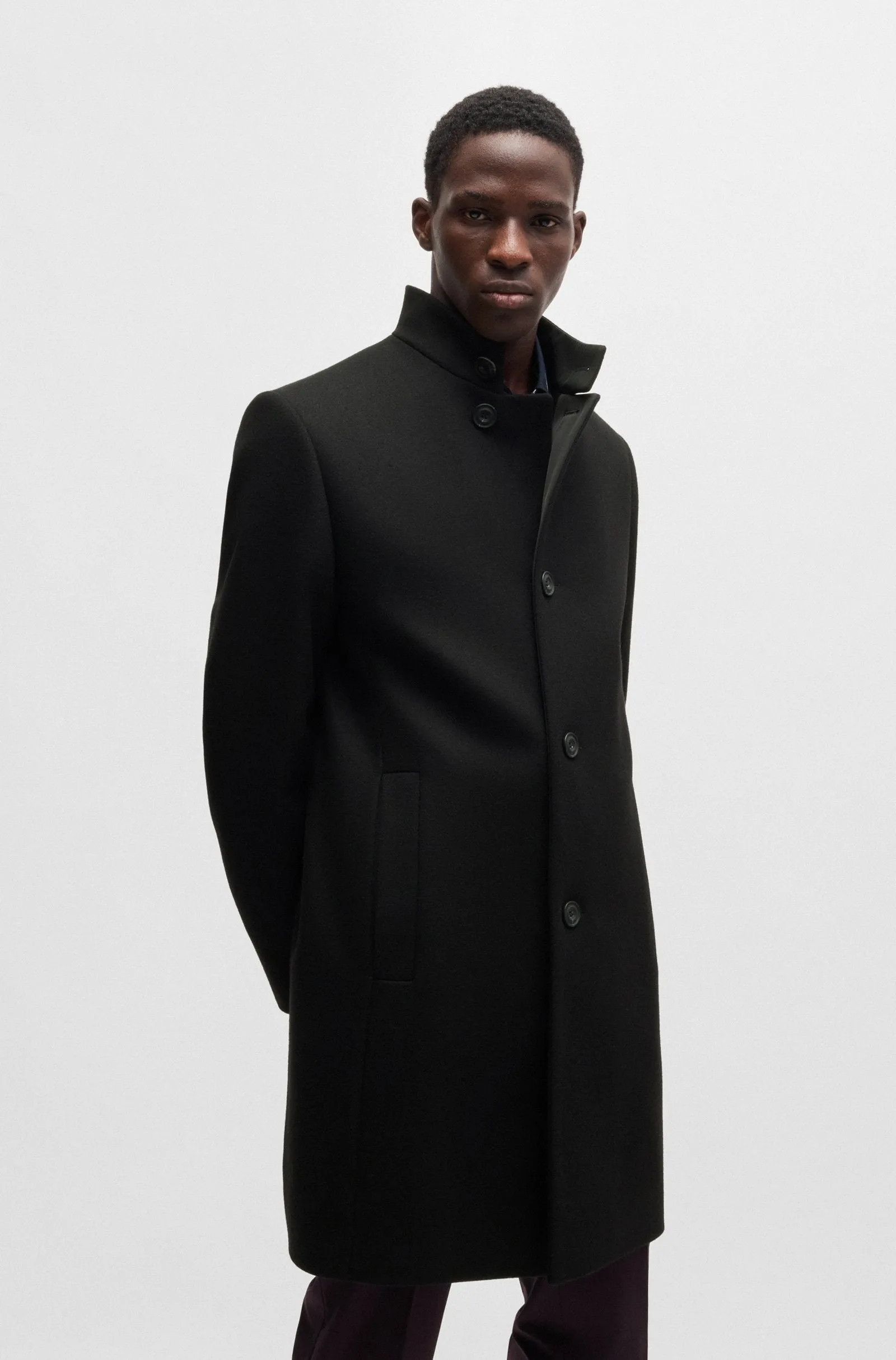 HUGO Coats Regular Fit in Wool Mix - MINTRAX2441 10266240 01-50528837