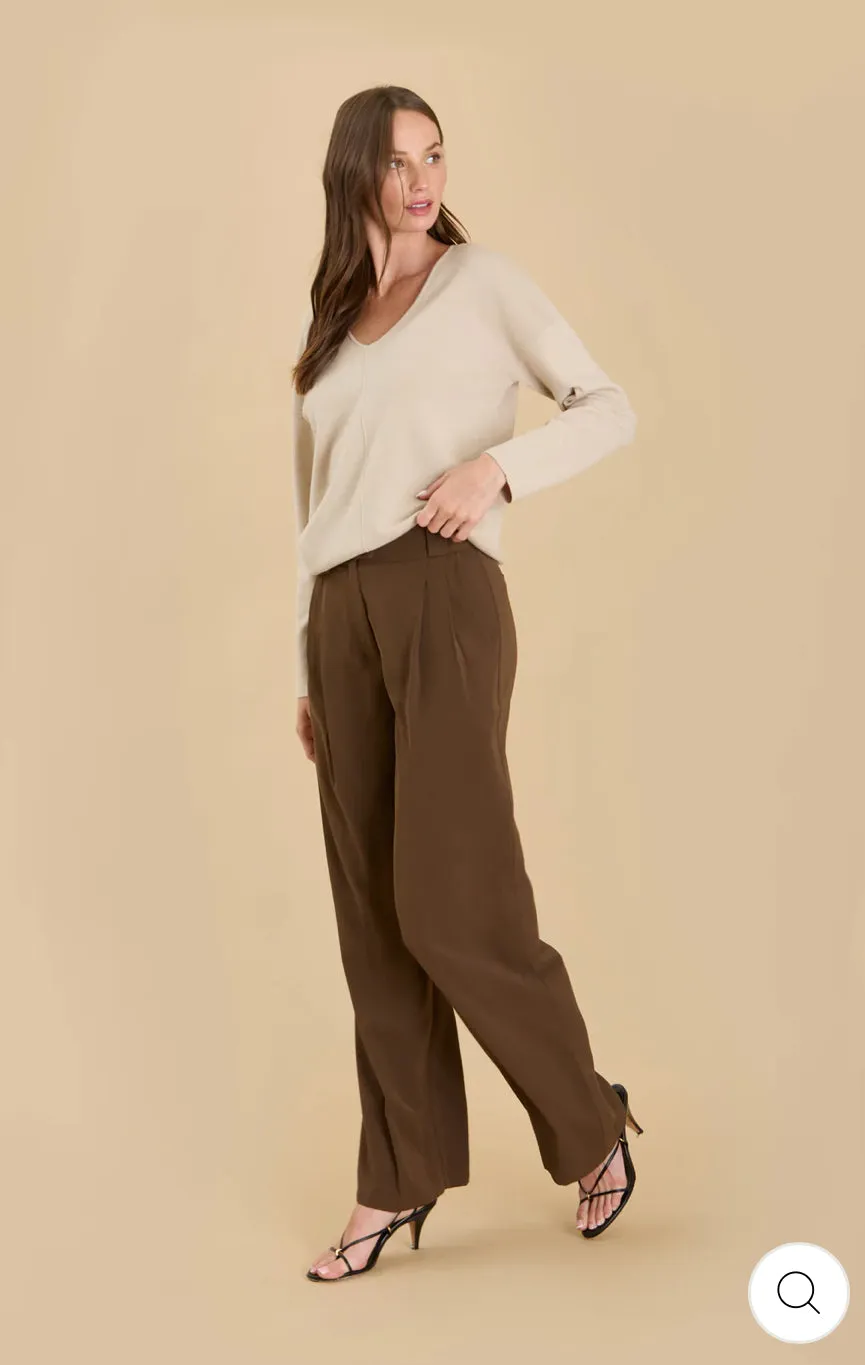 HW Wide Leg Pleated Pants