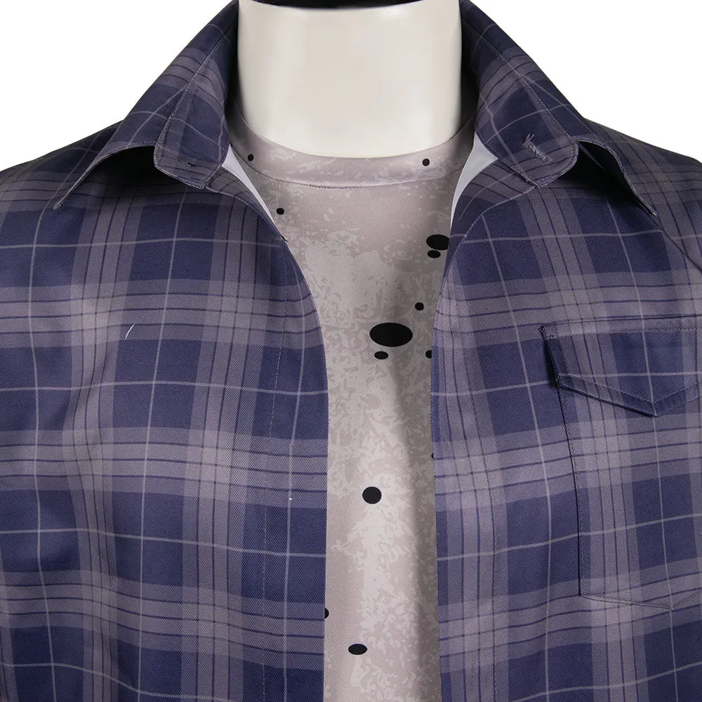 In A Violent Nature 2024 Horror Movie Johnny Checkered Print Suit Cosplay Costume Outfits Halloween Carnival Suit