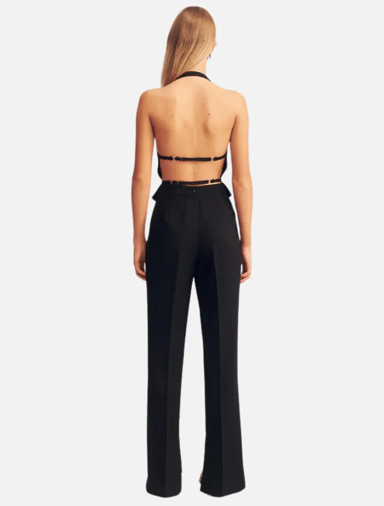 Irena Pintuck Straight Leg Pant - Black