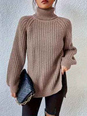 Isabella | Luxe turtleneck sweater with cable pattern