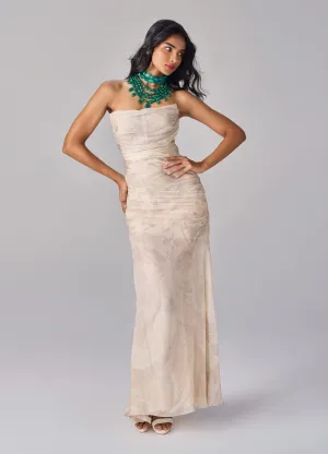 Ivory floral printed grace dress