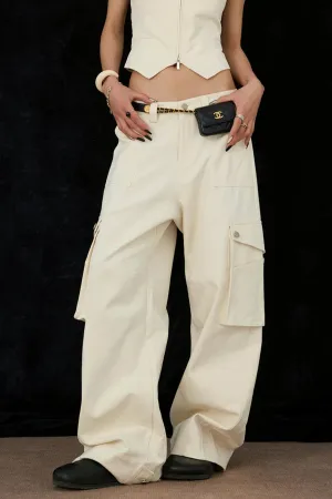 Ivory Wide-Leg Pants