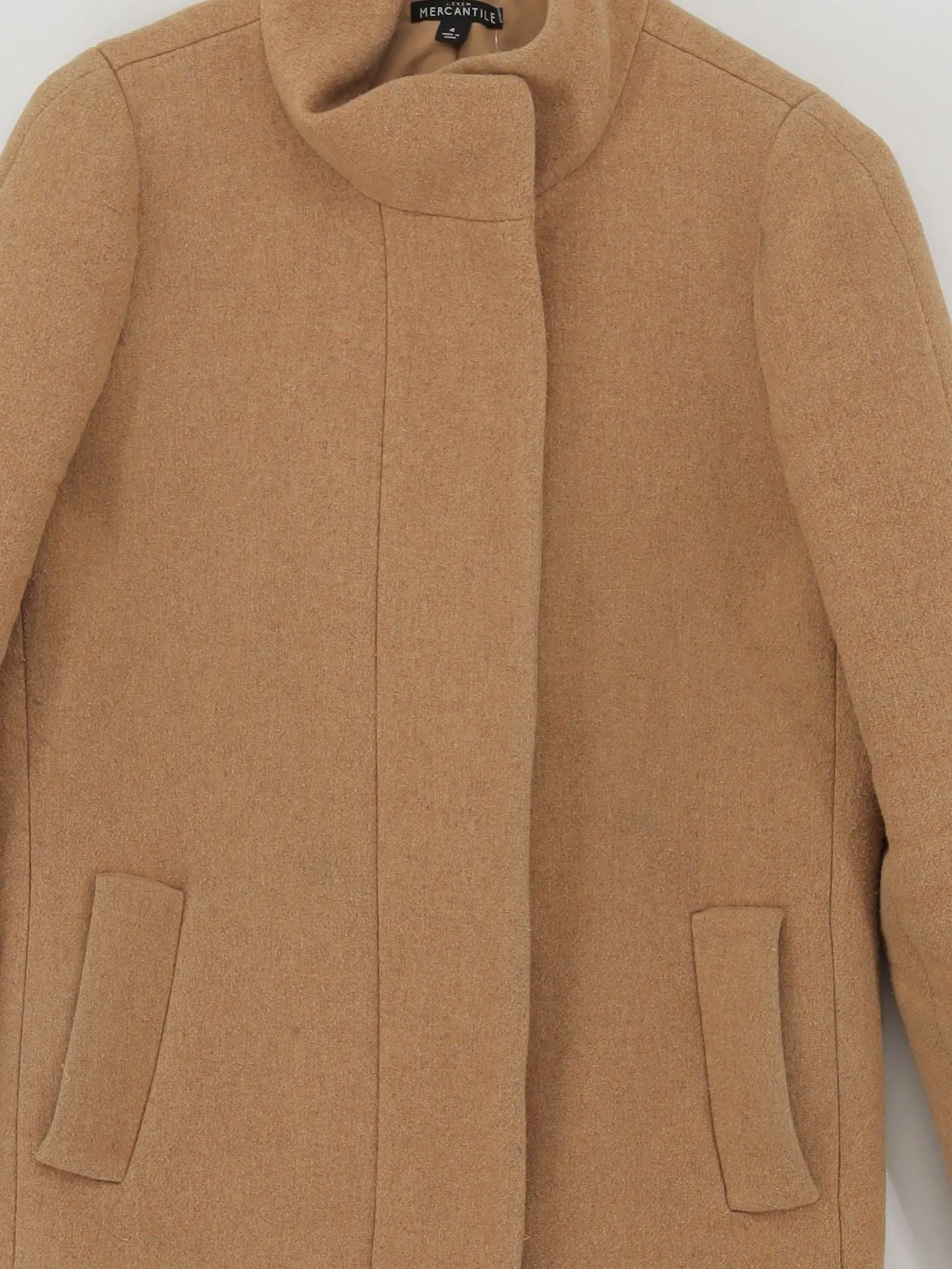 J. Crew Women's Coat M Tan Wool with Acrylic, Other, Polyester