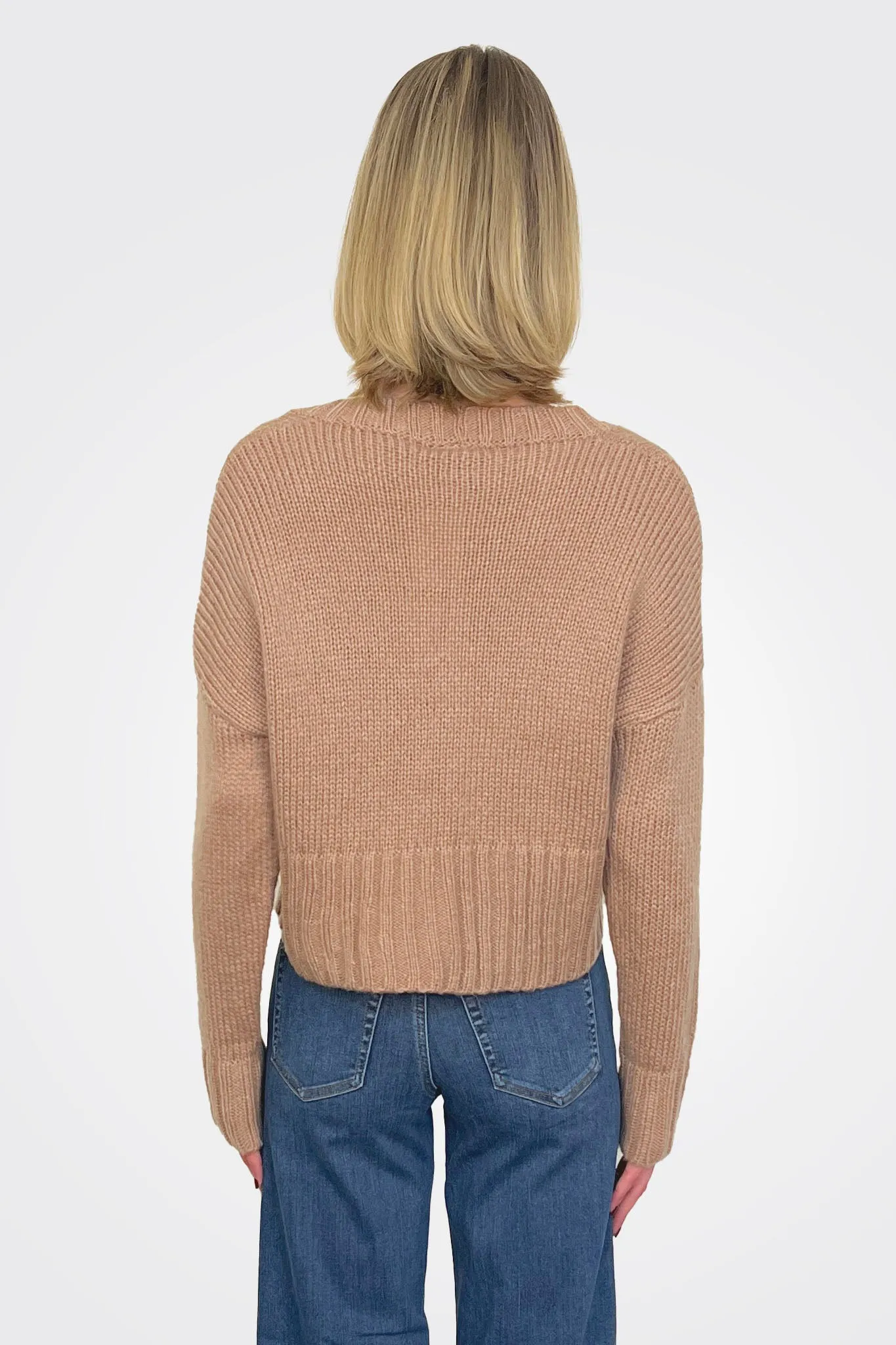 Jac Cropped Knit Cardigan - Latte
