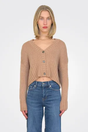 Jac Cropped Knit Cardigan - Latte