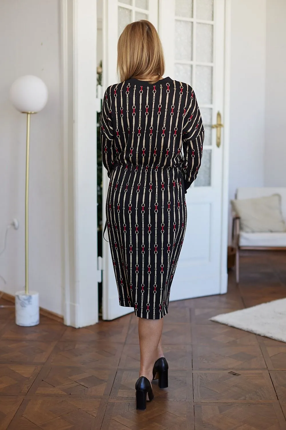 Jacquard Knit Kimono Dress