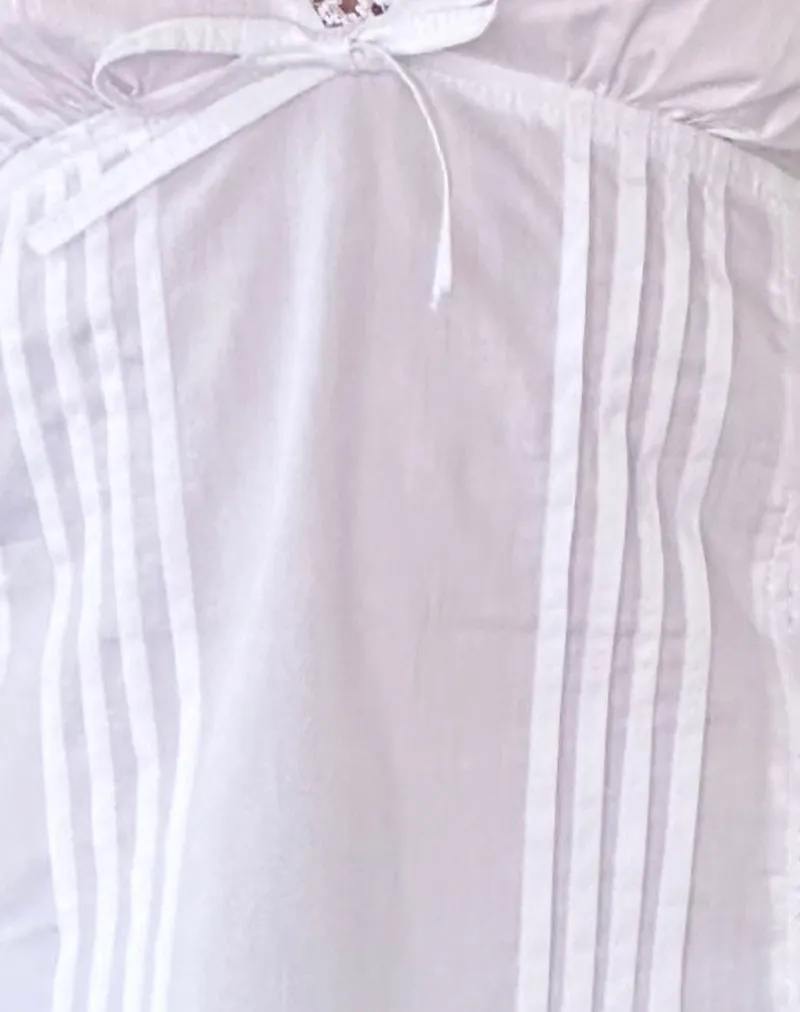 Jepuni Cami Top in White Poplin