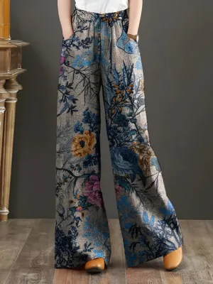 Jessica - effortless wide Leg floral trousers