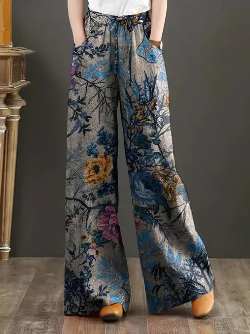 Jessica - effortless wide Leg floral trousers