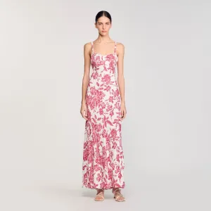 Joselle Floral Print Maxi Dress White / Red