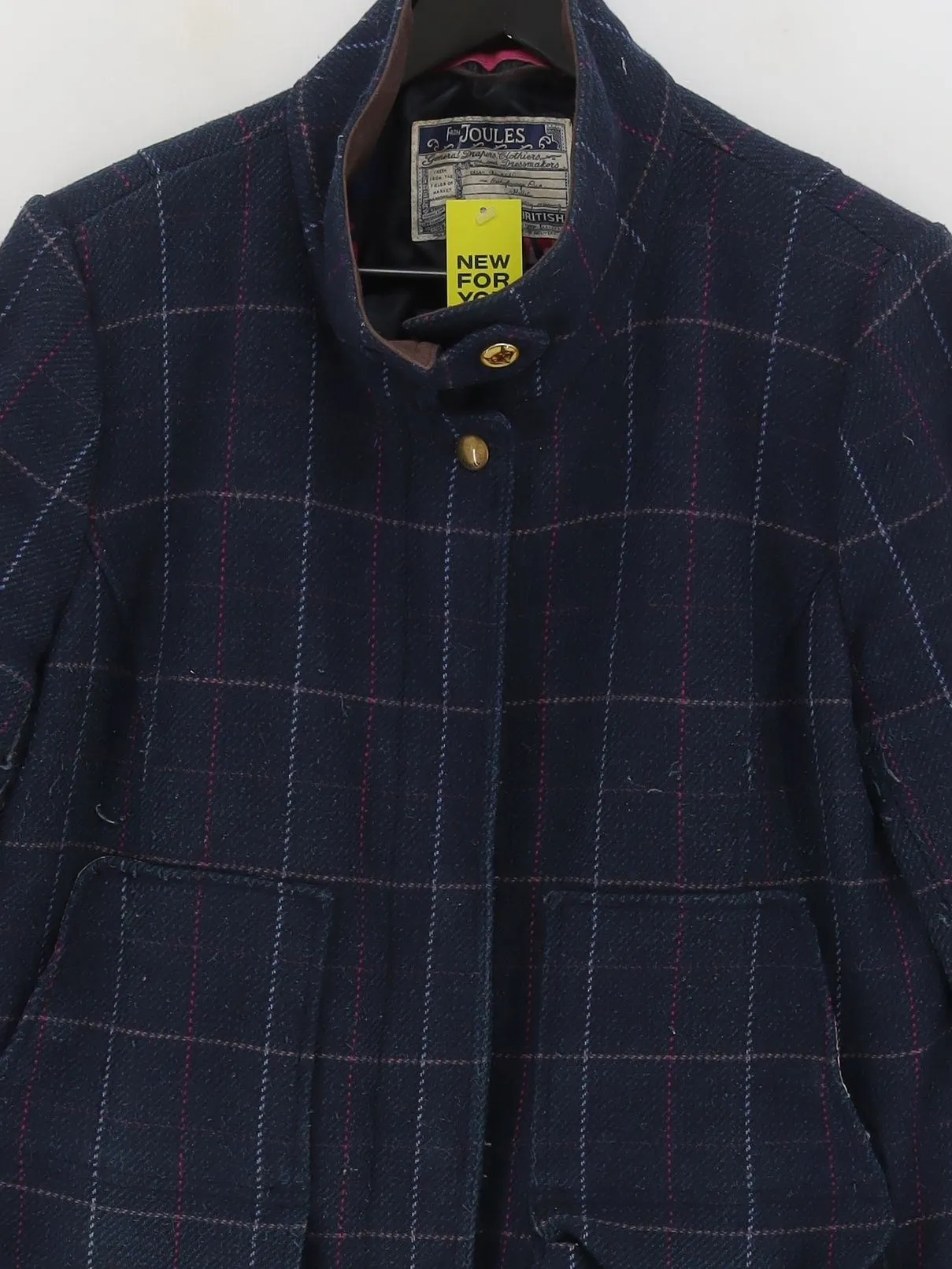 Joules Women's Coat UK 16 Blue Wool with Polyester, Viscose