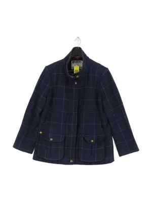 Joules Women's Coat UK 16 Blue Wool with Polyester, Viscose