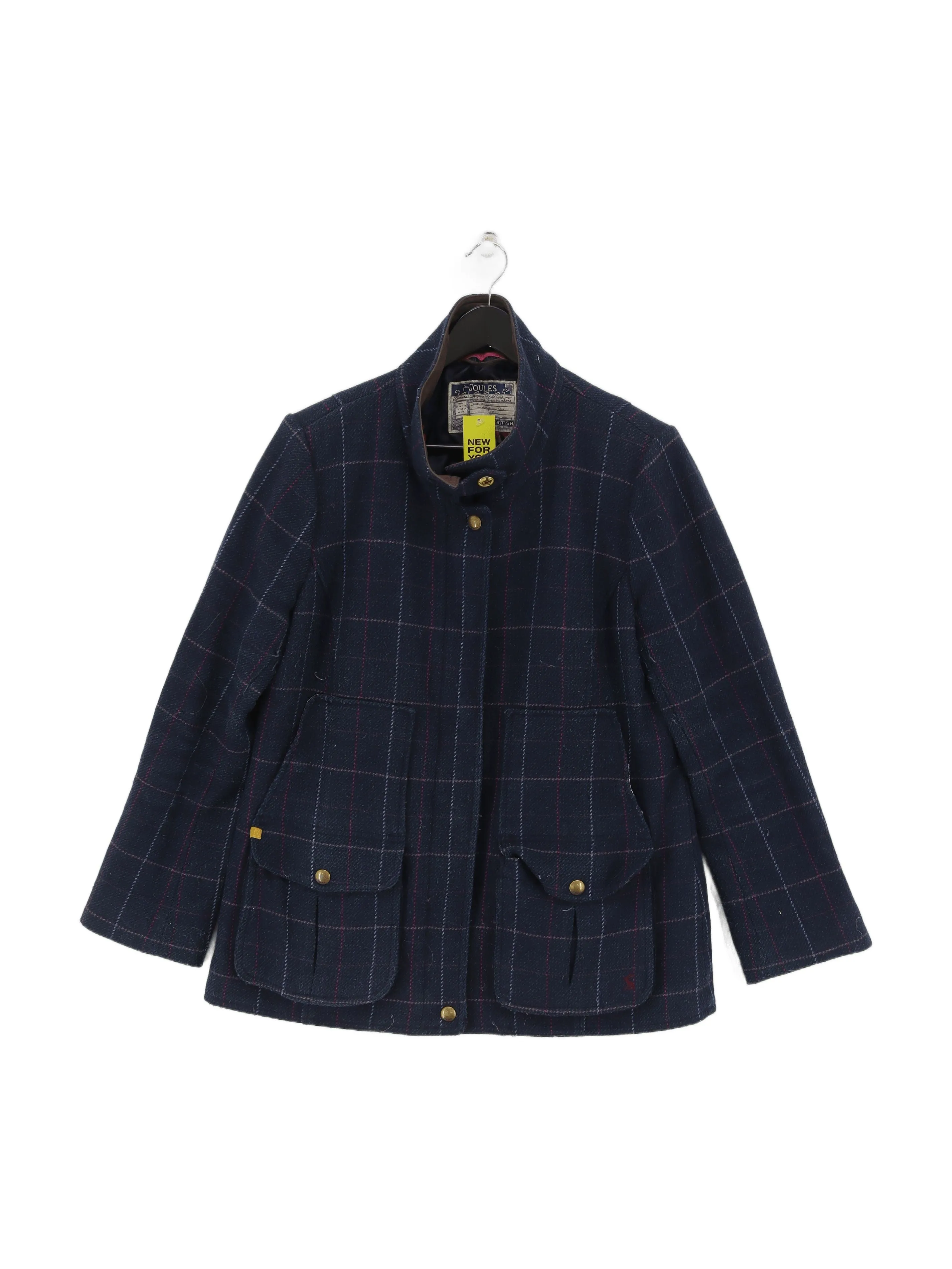 Joules Women's Coat UK 16 Blue Wool with Polyester, Viscose