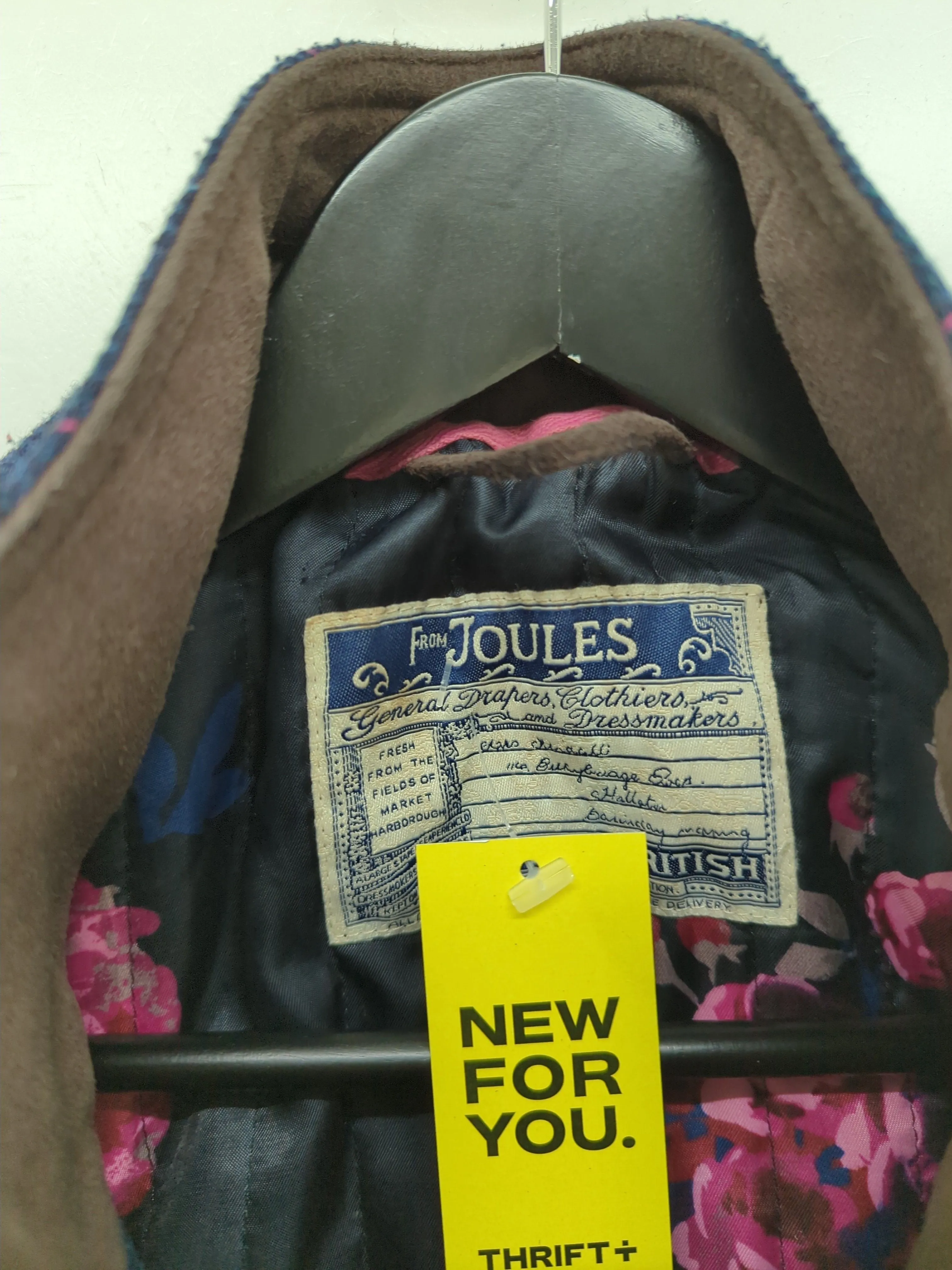 Joules Women's Coat UK 16 Blue Wool with Polyester, Viscose