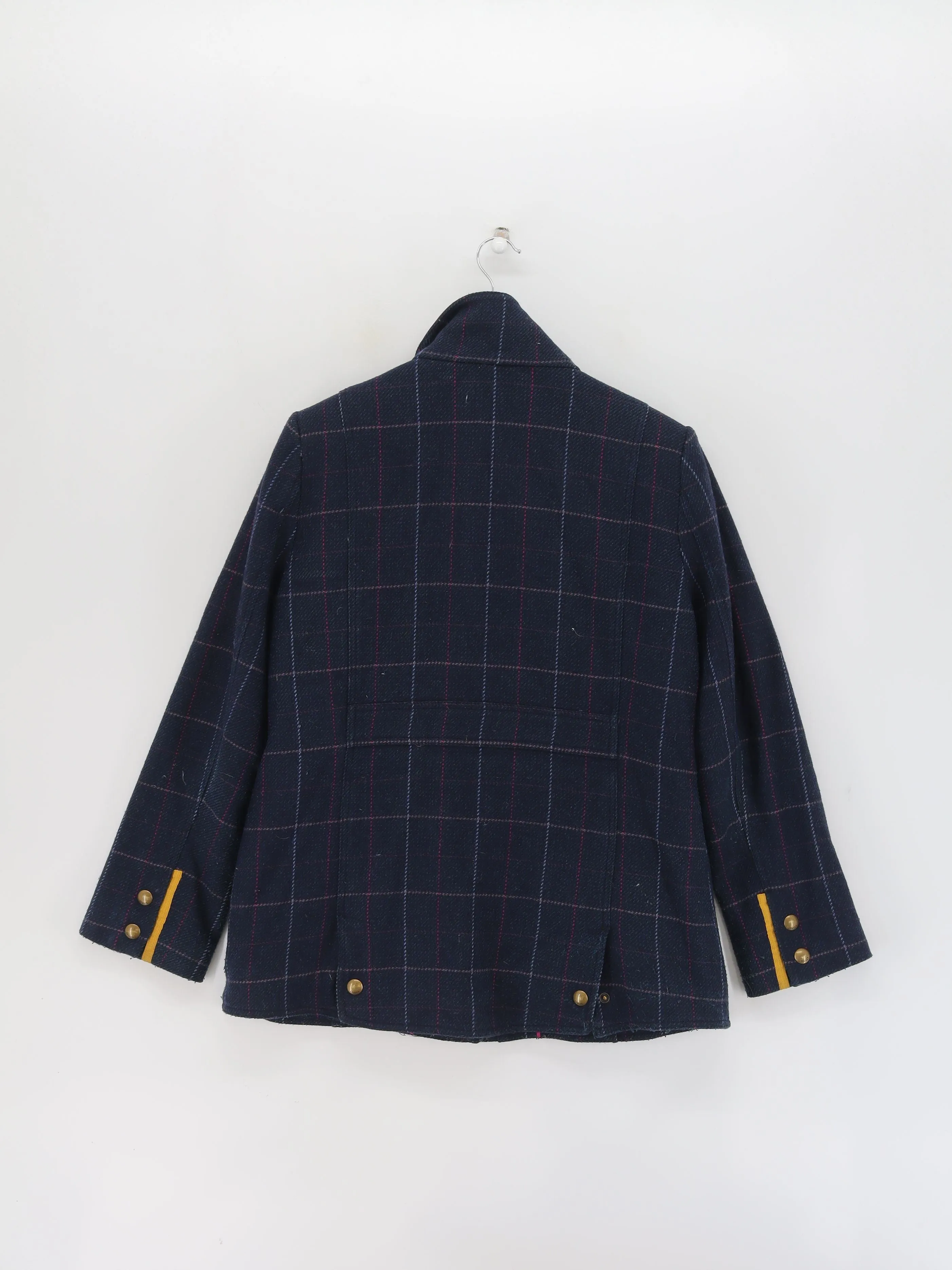 Joules Women's Coat UK 16 Blue Wool with Polyester, Viscose