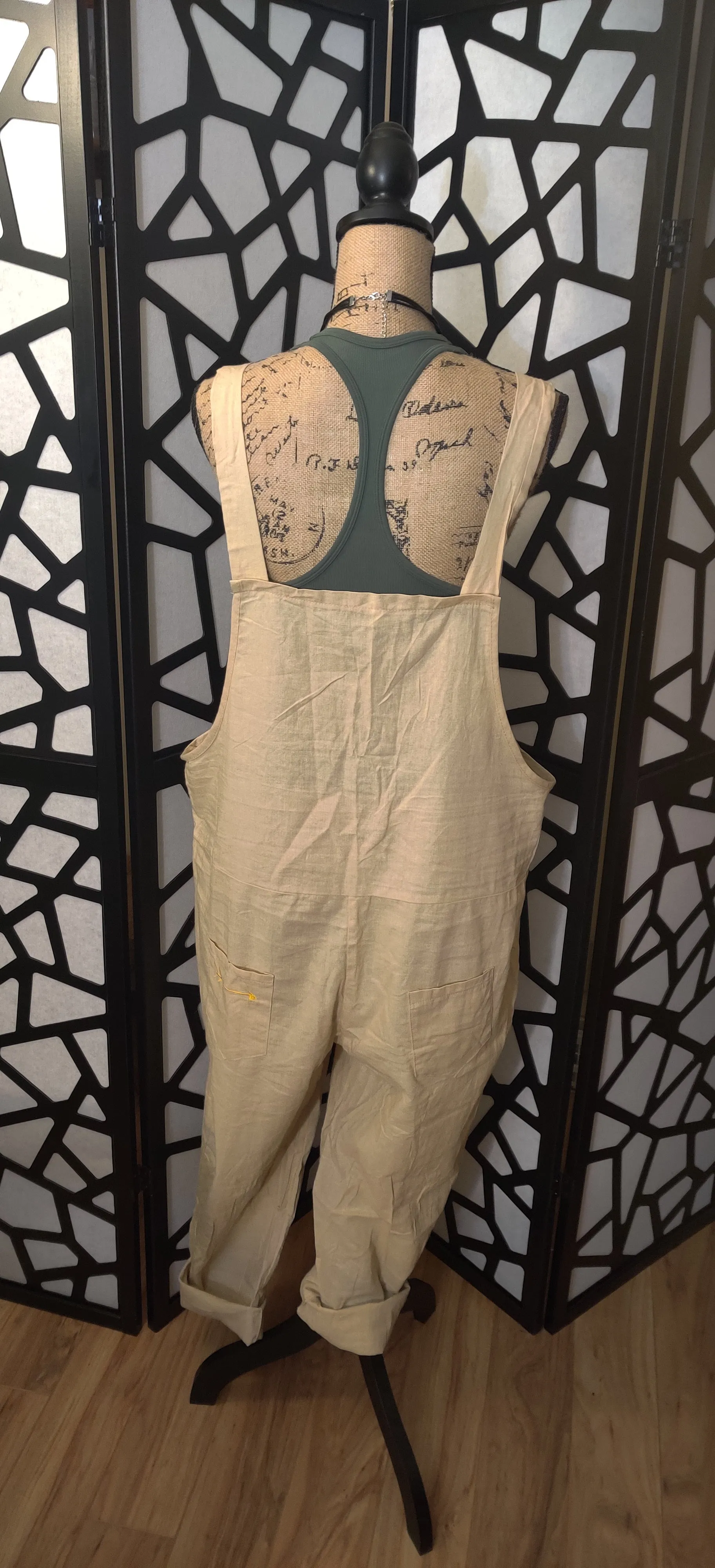 Juniors Cotton Linen Overall Jumpsuit