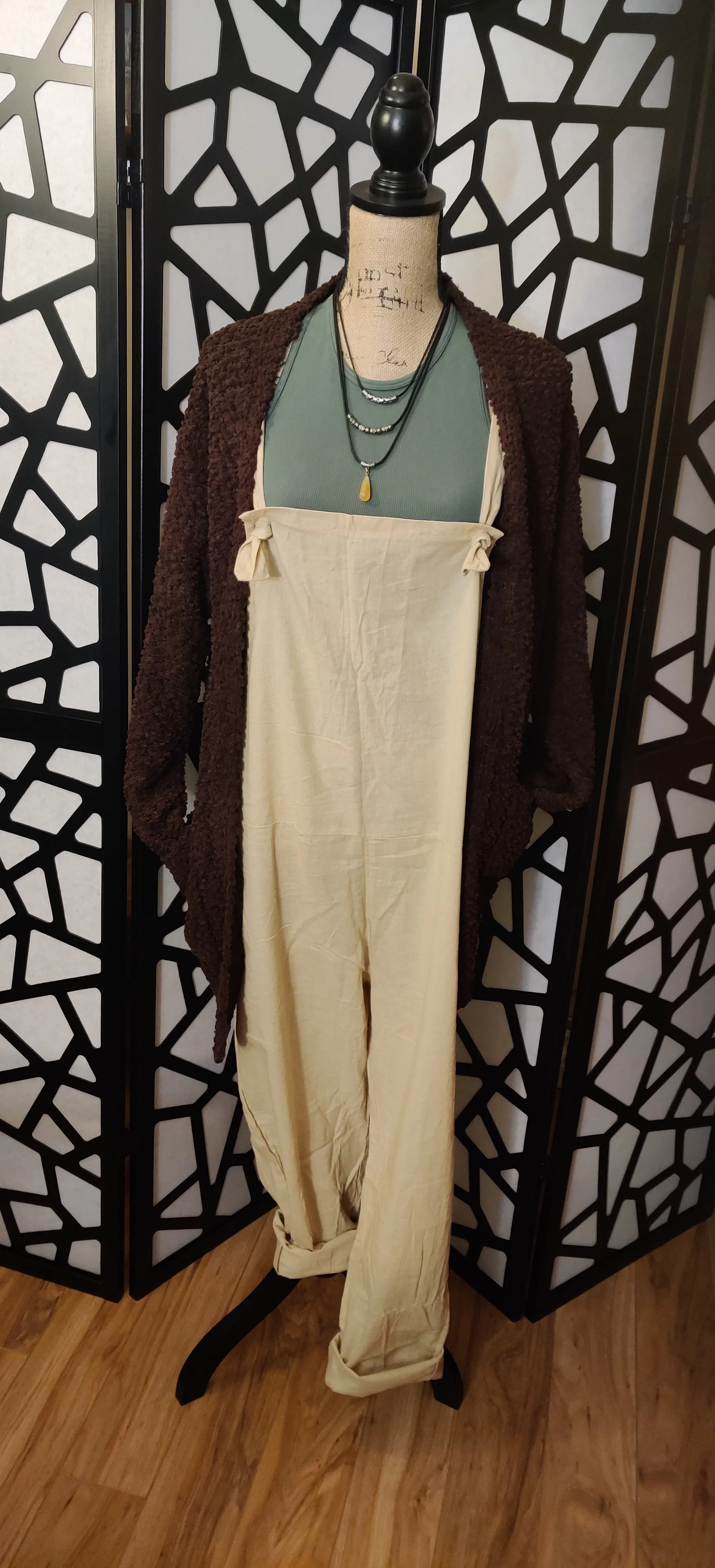 Juniors Cotton Linen Overall Jumpsuit
