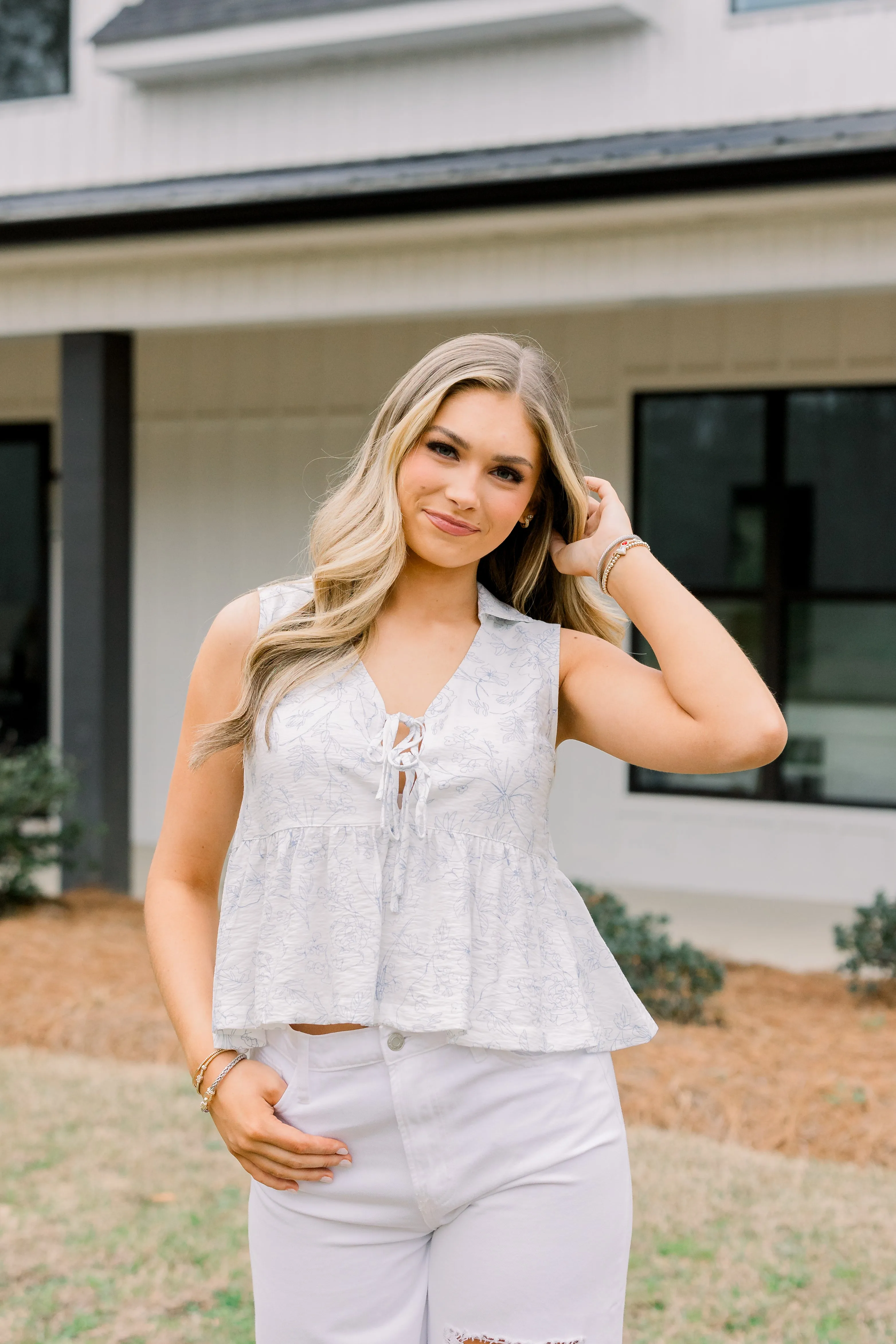 Kelly Romantic Floral Printed Blouse