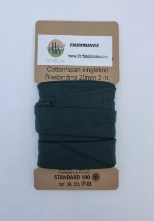 Knit Bias Binding- 20mm - Bottle Green